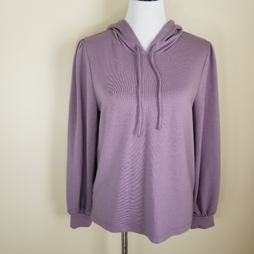 Flex Time women M Mauve purple hoodie pullover blouse sweater